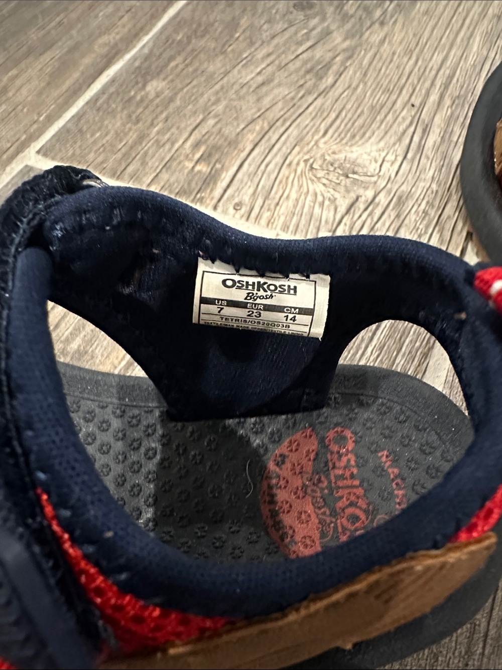 OshKosh B'gosh Navy, Red & Tan Toddler Open-Toe Sandals - Picture 5 of 6